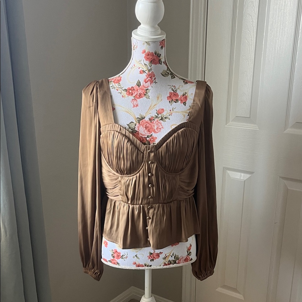 Joie Brown Long Sleeve Blouse